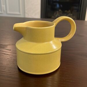 Vintage Milk Creamer Container Yellow Ceramic Pitcher Bowl Midwinter England